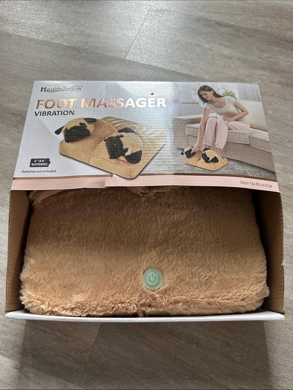 HealthTouch Plush Foot Massager - Tan